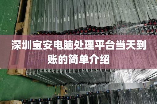 深圳宝安电脑处理平台当天到账的简单介绍